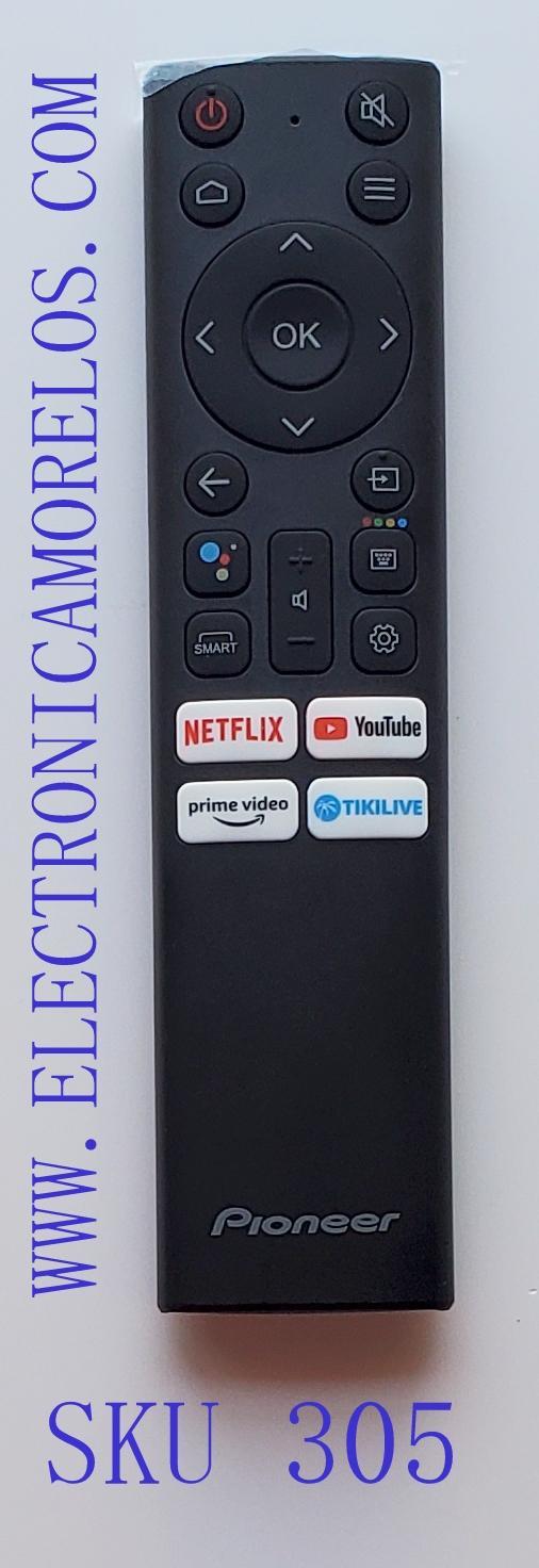 CONTROL REMOTO ORIGINAL PARA SMART TV PIONEER ((NUEVO)) COMANDO DE VOZ / NUMERO DE PARTE 06-B86W21 / Z01000-M212012(210624K74)-000622 / 06-B86W21-PI01MS / RC860S-ALE-AT / MODELOS PLE-50A10UHD / PLE 55A10UHD